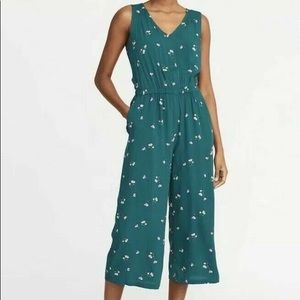 teal floral jumpsuit